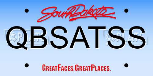 QBSATSS South Dakota License Plate