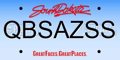 QBSAZSS South Dakota License Plate