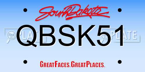 QBSK51 South Dakota License Plate