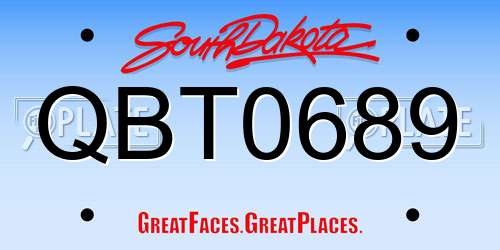 QBT0689 South Dakota License Plate