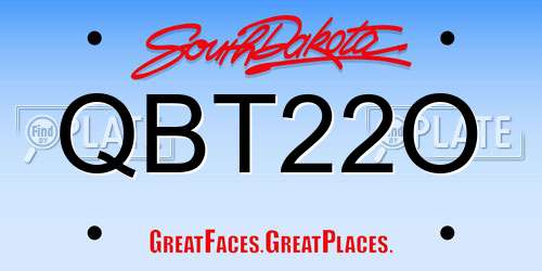 QBT22O South Dakota License Plate