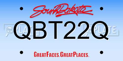 QBT22Q South Dakota License Plate