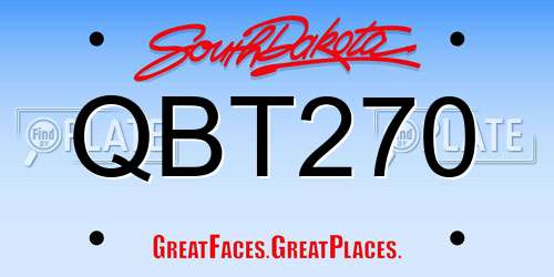 QBT270 South Dakota License Plate