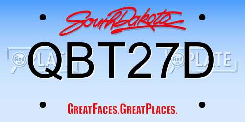 QBT27D South Dakota License Plate
