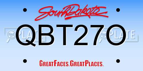 QBT27O South Dakota License Plate