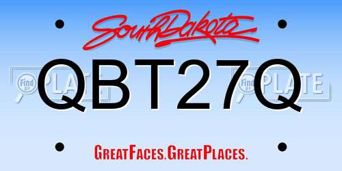 QBT27Q South Dakota License Plate