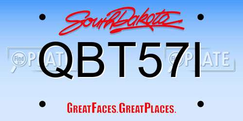 QBT57I South Dakota License Plate