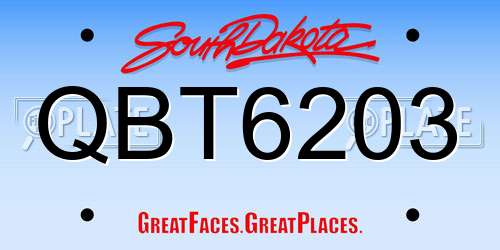 QBT6203 South Dakota License Plate