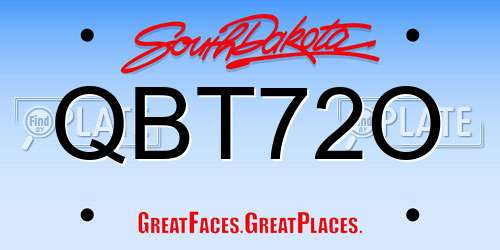 QBT72O South Dakota License Plate