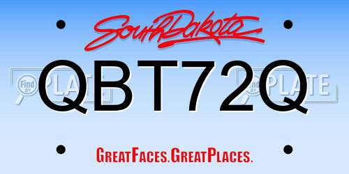 QBT72Q South Dakota License Plate