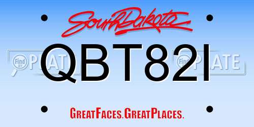 QBT82I South Dakota License Plate