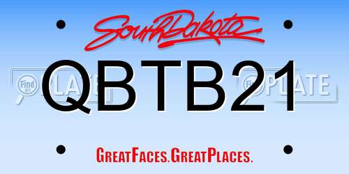 QBTB21 South Dakota License Plate