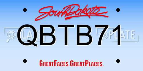 QBTB71 South Dakota License Plate