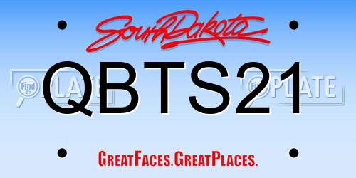 QBTS21 South Dakota License Plate