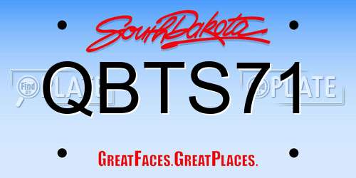 QBTS71 South Dakota License Plate