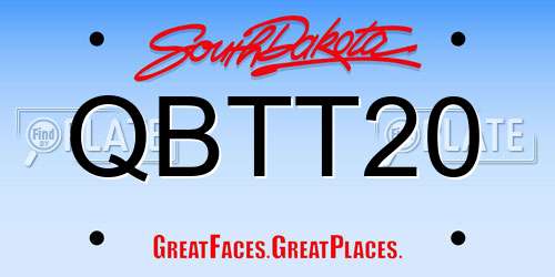 QBTT20 South Dakota License Plate