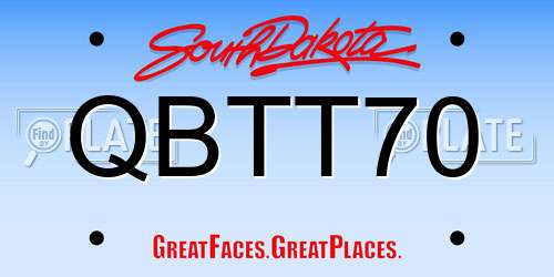 QBTT70 South Dakota License Plate