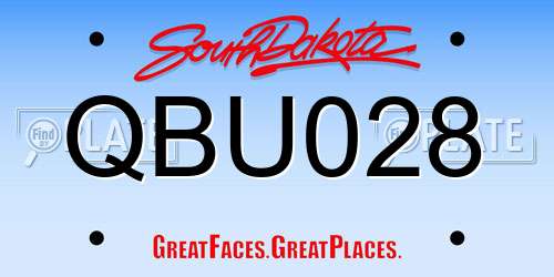 QBU028 South Dakota License Plate