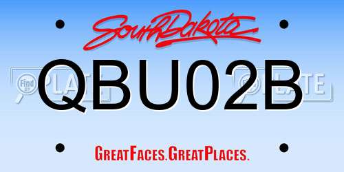 QBU02B South Dakota License Plate