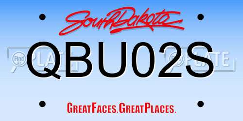 QBU02S South Dakota License Plate