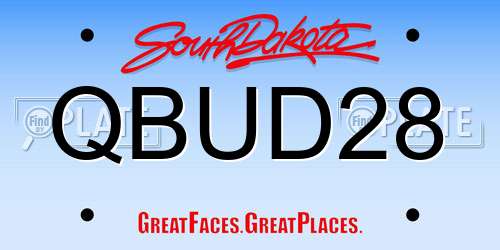QBUD28 South Dakota License Plate