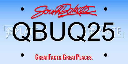 QBUQ25 South Dakota License Plate