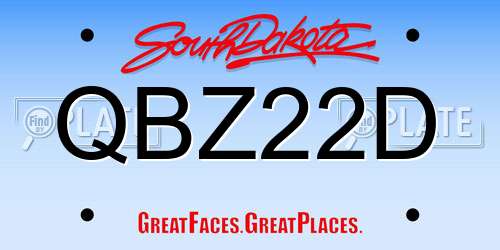 QBZ22D South Dakota License Plate