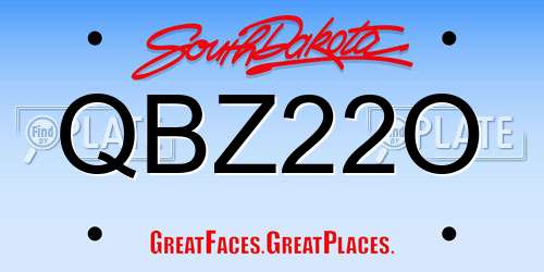 QBZ22O South Dakota License Plate