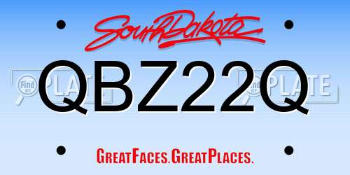 QBZ22Q South Dakota License Plate