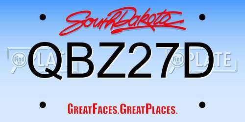 QBZ27D South Dakota License Plate