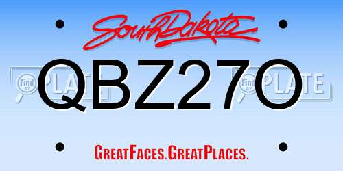QBZ27O South Dakota License Plate