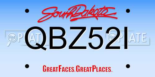 QBZ52I South Dakota License Plate