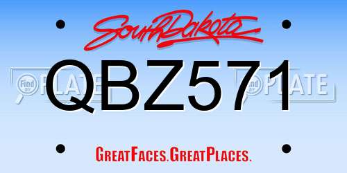 QBZ571 South Dakota License Plate