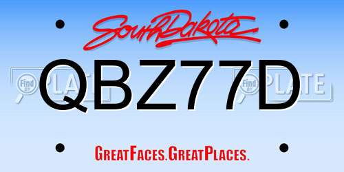 QBZ77D South Dakota License Plate