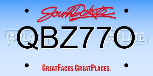 QBZ77O South Dakota License Plate