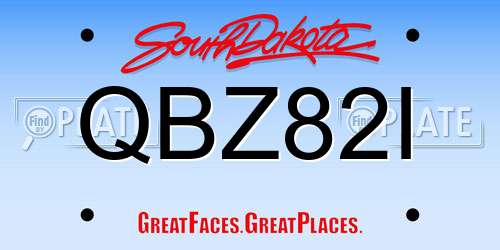 QBZ82I South Dakota License Plate