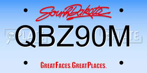 QBZ90M South Dakota License Plate