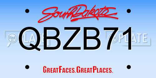 QBZB71 South Dakota License Plate