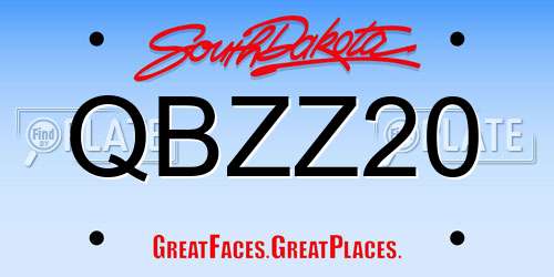 QBZZ20 South Dakota License Plate