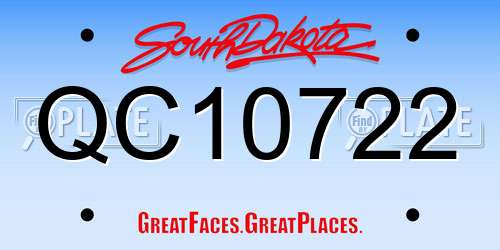 QC10722 South Dakota License Plate