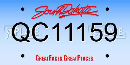QC11159 South Dakota License Plate