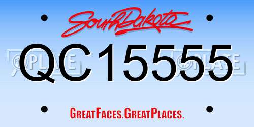 QC15555 South Dakota License Plate