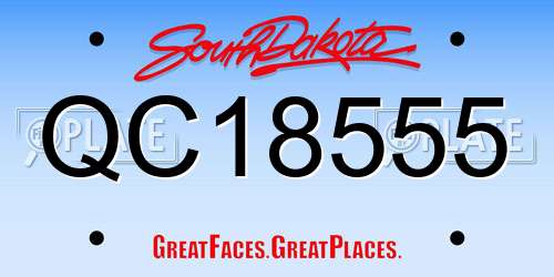 QC18555 South Dakota License Plate