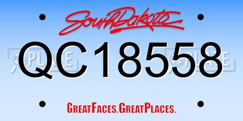 QC18558 South Dakota License Plate