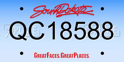 QC18588 South Dakota License Plate