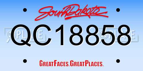 QC18858 South Dakota License Plate