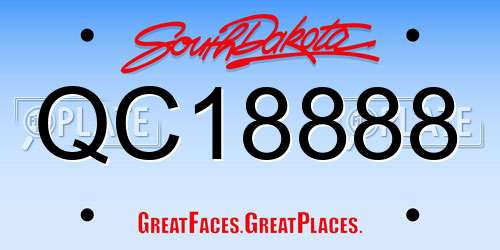 QC18888 South Dakota License Plate