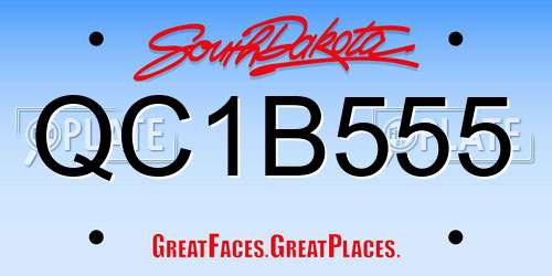 QC1B555 South Dakota License Plate
