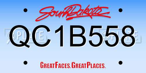 QC1B558 South Dakota License Plate