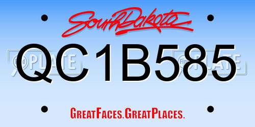 QC1B585 South Dakota License Plate
